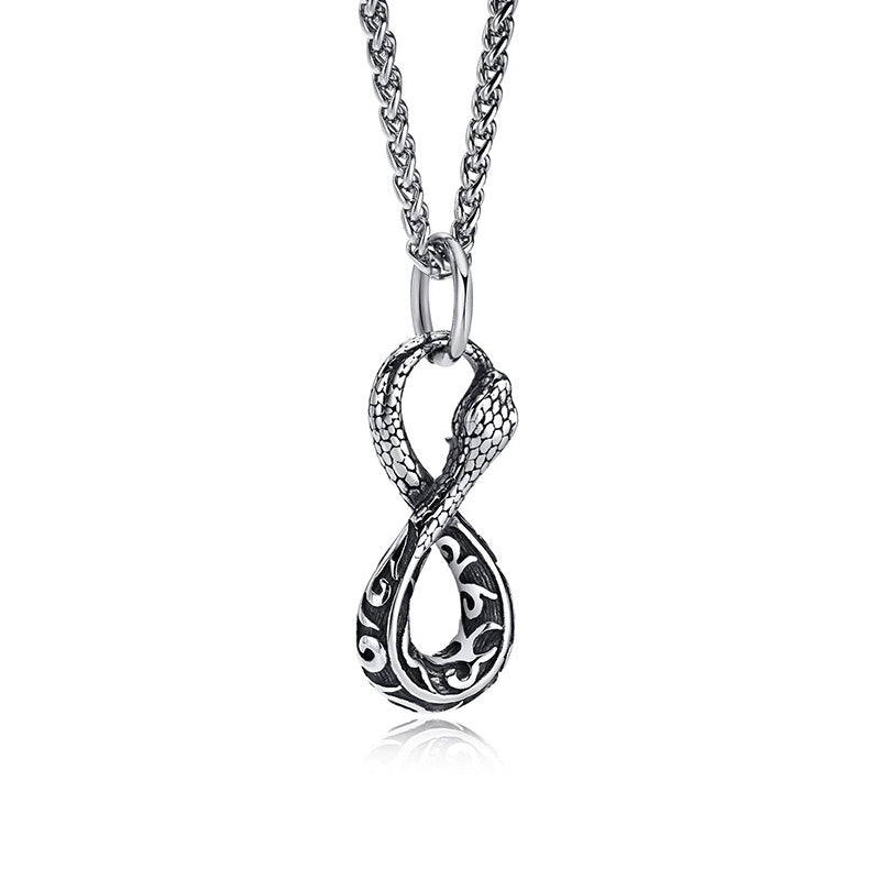 Stainless Steel Infinity Snake Necklace