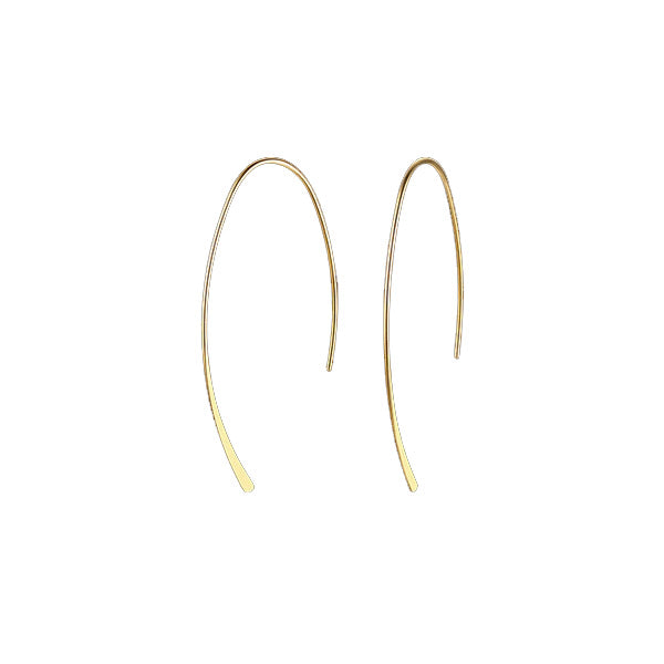 Stainless Steel Thin Curved Pillar Wire Hook Earrings