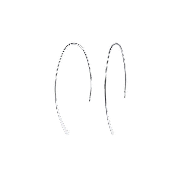 Stainless Steel Thin Curved Pillar Wire Hook Earrings