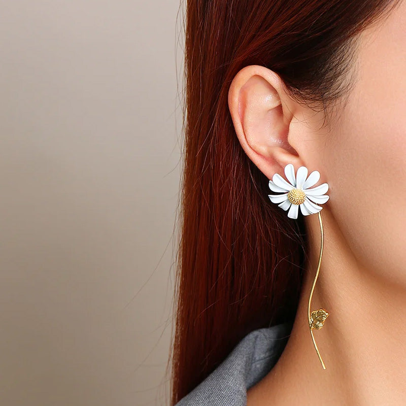 Copper Dainty Daisy Stud Earrings