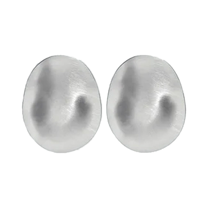 Stainless Steel Brushed Steel Stud Earrings