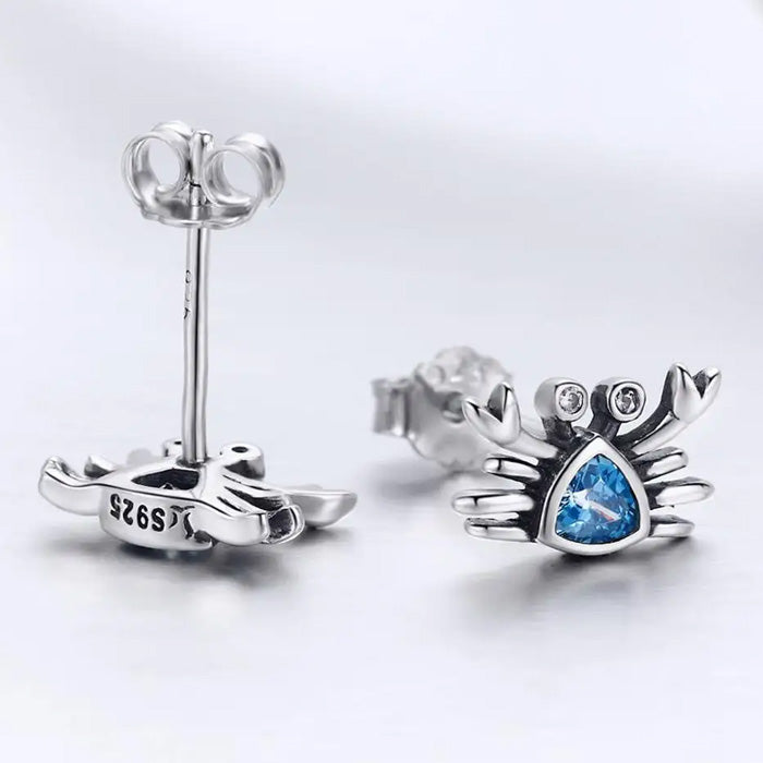 Sterling Silver King Crab Stud Hypoallergenic Earrings