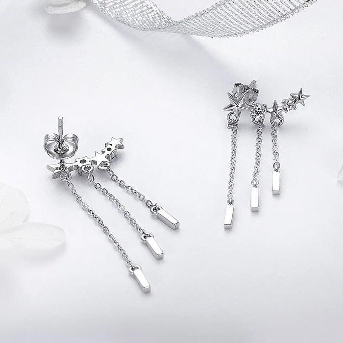 Sterling Silver Star Rain Stud Hypoallergenic Earrings
