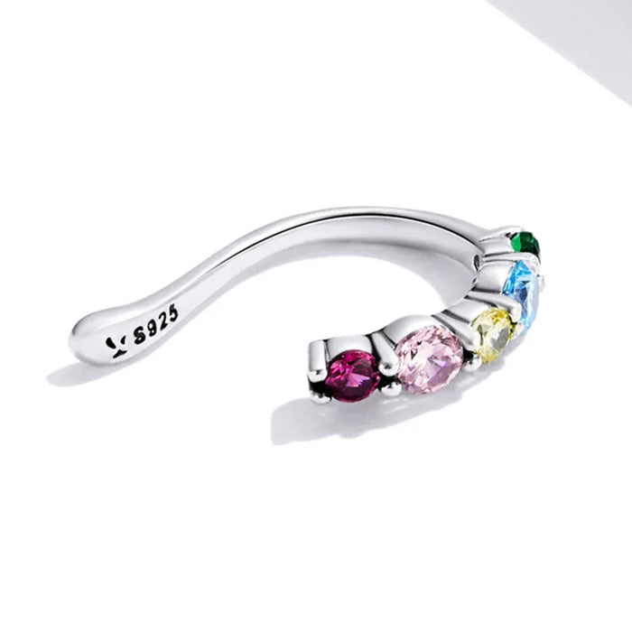 Sterling Silver Colourful CZ Hypoallergenic Ear Cuff