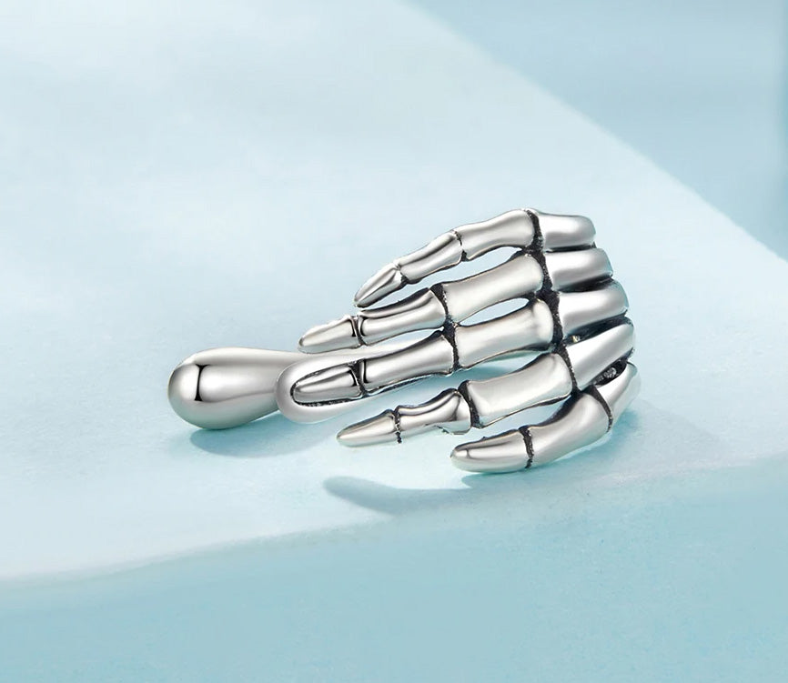 Sterling Silver Skeleton Hand Hypoallergenic Ear Cuff
