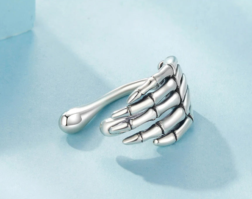 Sterling Silver Skeleton Hand Hypoallergenic Ear Cuff