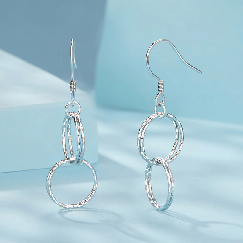 Sterling Silver Elegant Double Hook Hypoallergenic Earrings