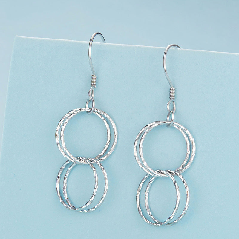 Sterling Silver Elegant Double Hook Hypoallergenic Earrings