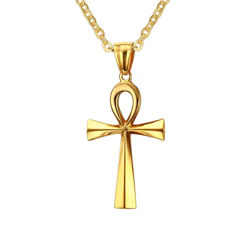 Stainless Steel Ankh Cross Necklace