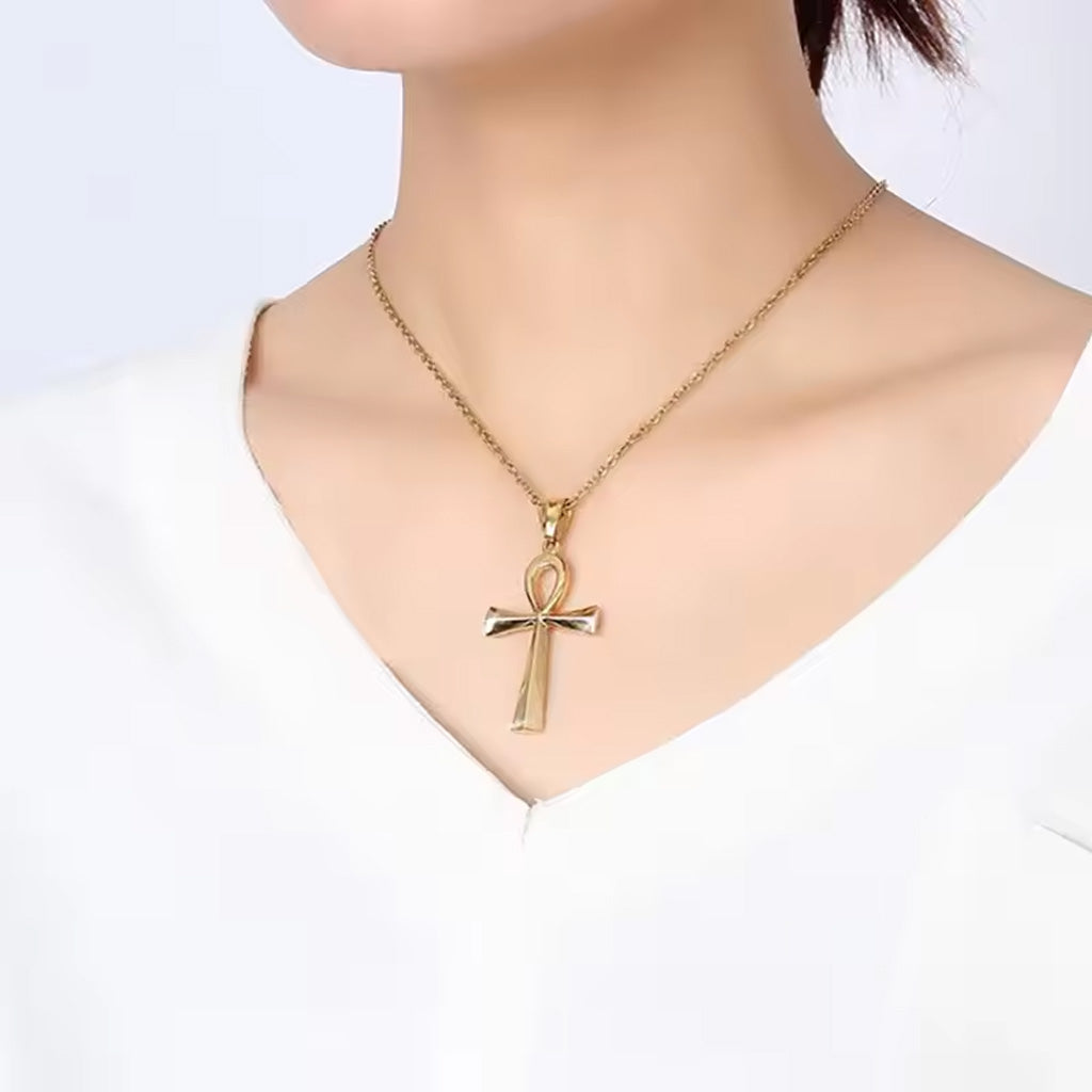 Stainless Steel Ankh Cross Necklace