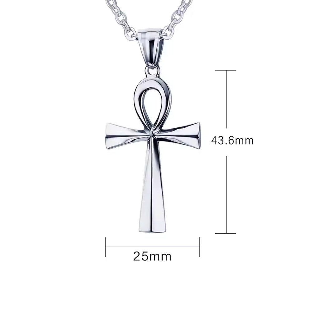 Stainless Steel Ankh Cross Necklace