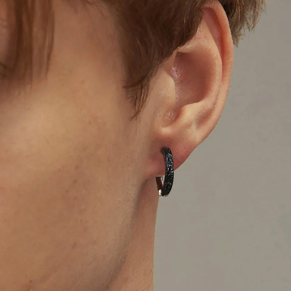 Stainless Steel Hammered Twist Huggie Earrings