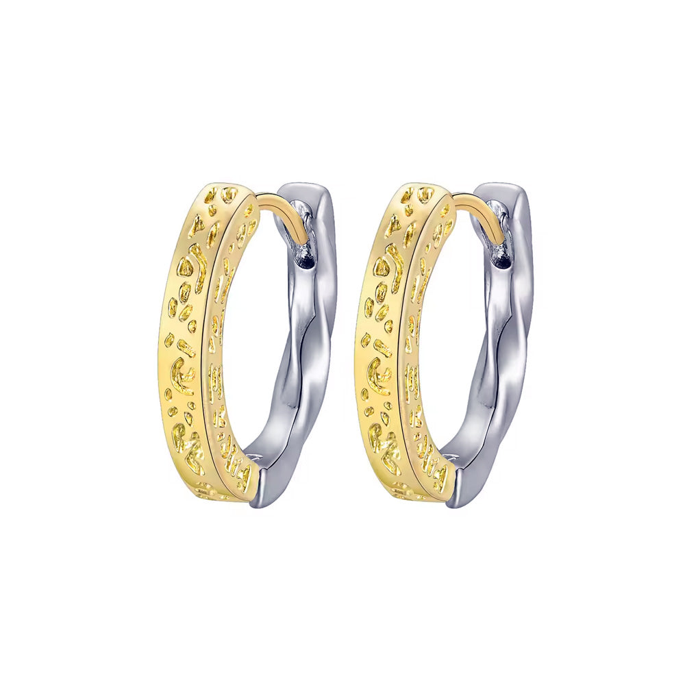Stainless Steel Hammered Twist Huggie Earrings