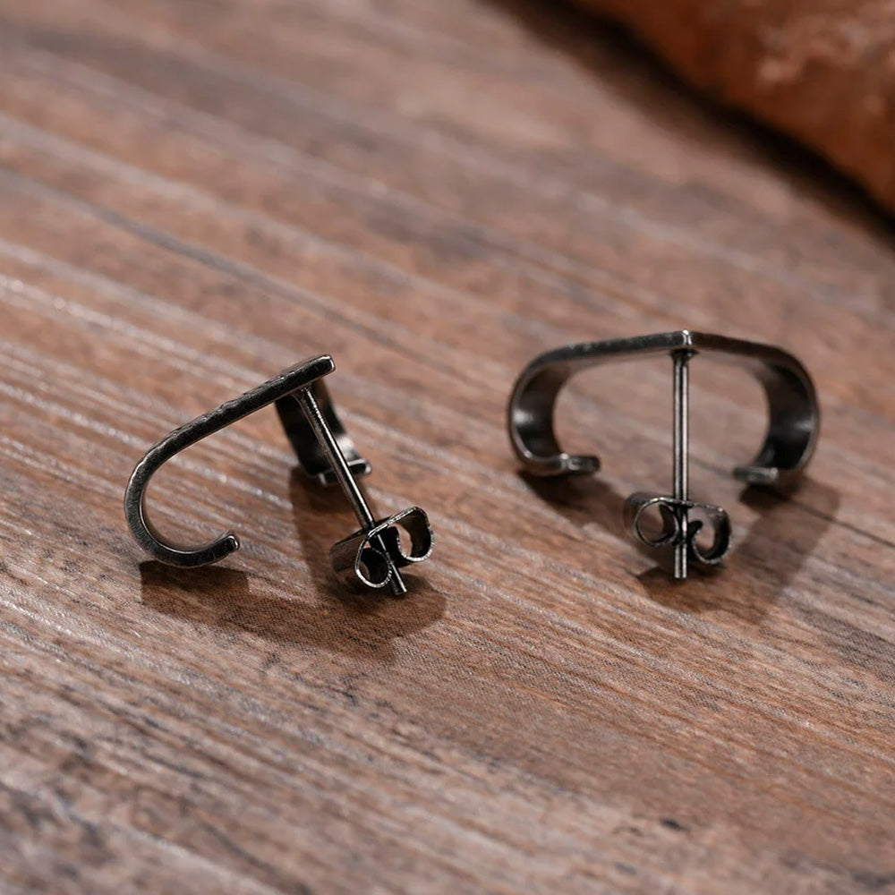 Stainless Steel Chevron Stud Earrings