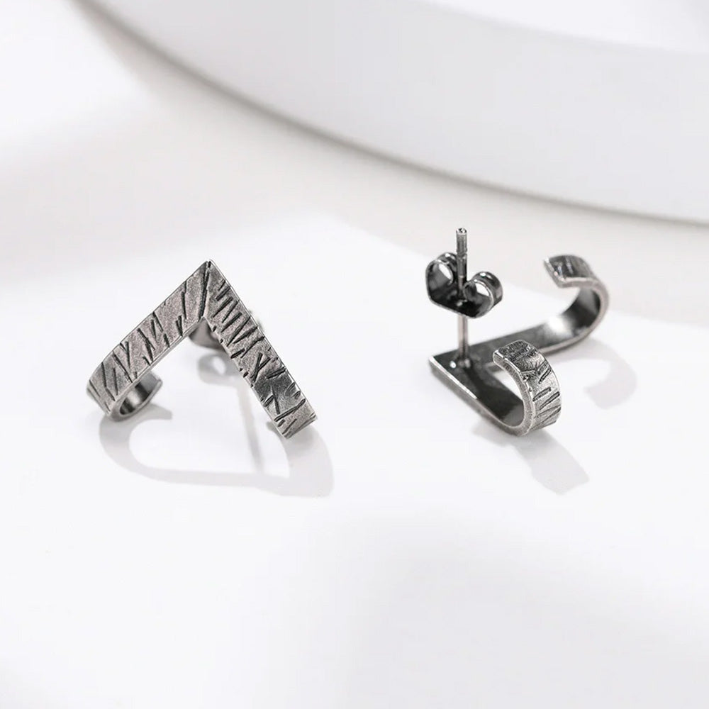 Stainless Steel Chevron Stud Earrings