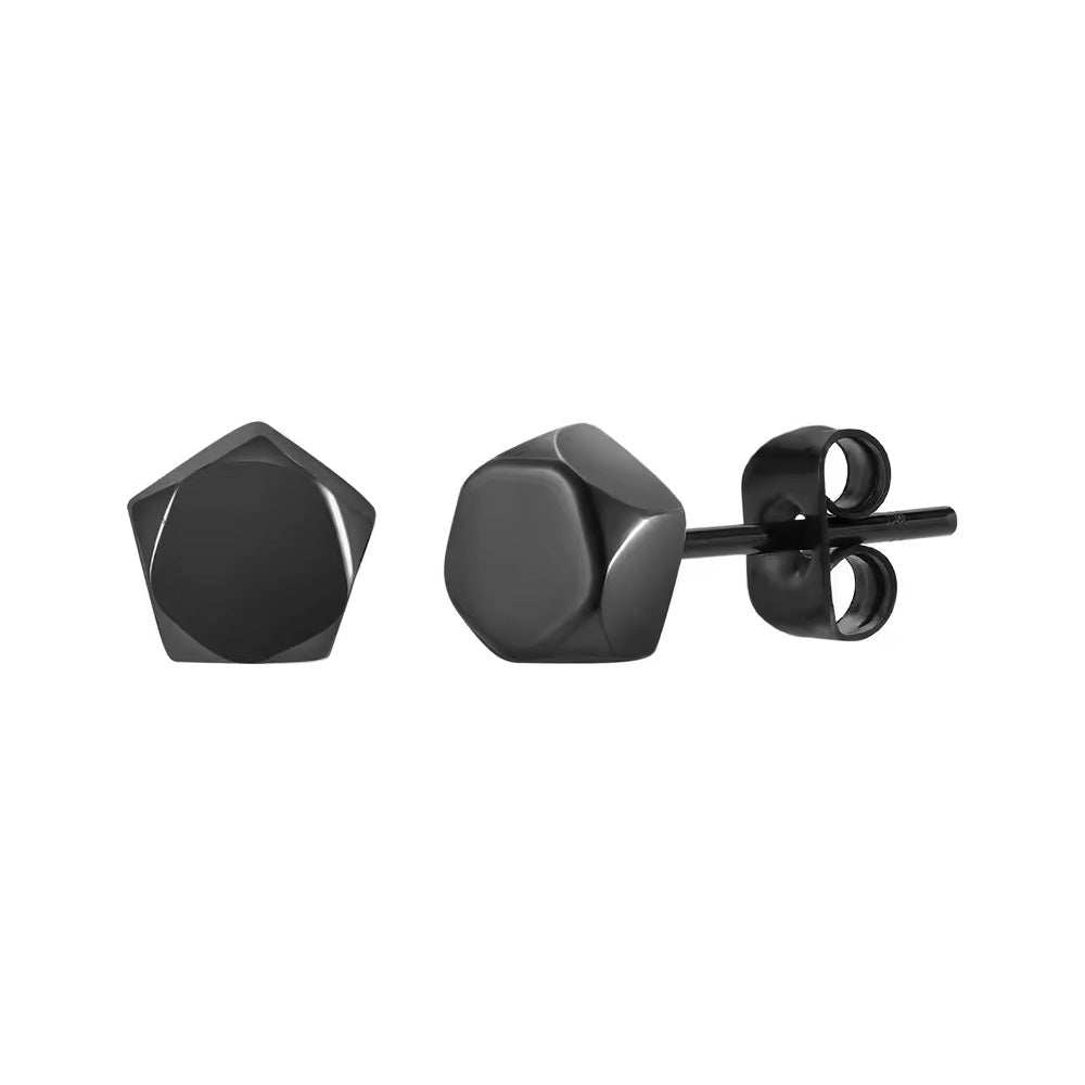 Stainless Steel Geometric Pentagon Stud Earrings