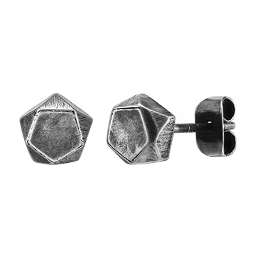 Stainless Steel Geometric Pentagon Stud Earrings