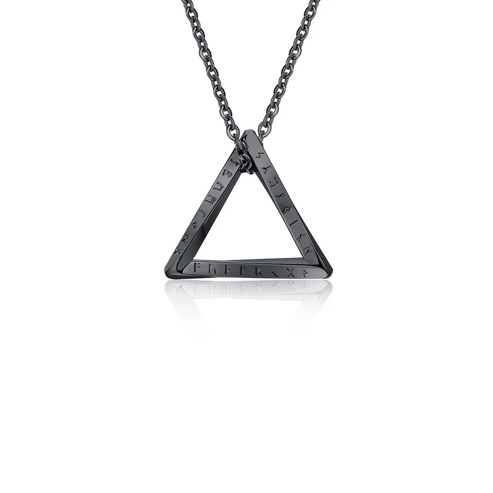 Stainless Steel Nordic Rune Triangle Necklace