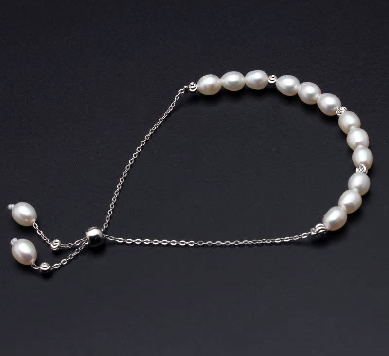 Sterling Silver Pearl Beads Hypoallergenic Bracelet - Various