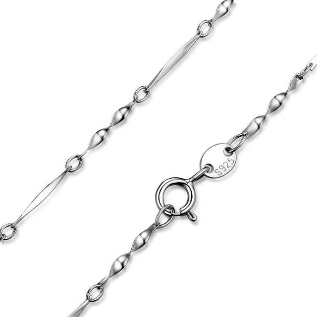 Sterling Silver Ingot Twisted Chain Hypoallergenic Necklace