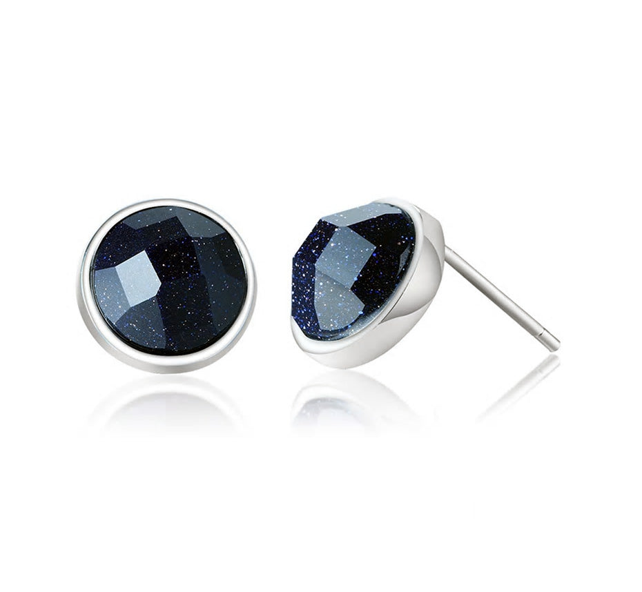 Sterling Silver Black Cubic Zirconia Stud Hypoallergenic Earrings - Various