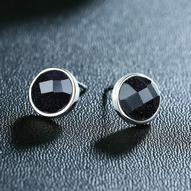 Sterling Silver Black Cubic Zirconia Stud Hypoallergenic Earrings - Various