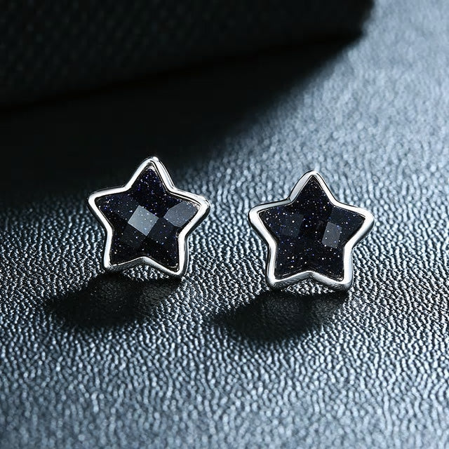 Sterling Silver Black Cubic Zirconia Stud Hypoallergenic Earrings - Various