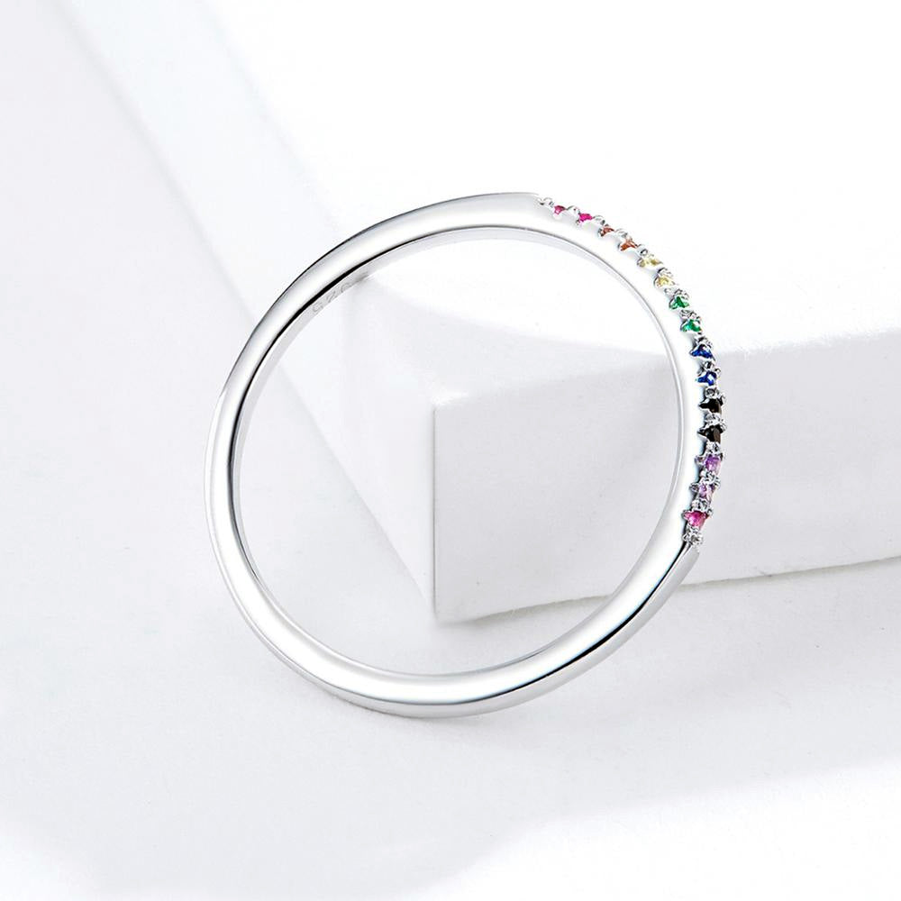 Sterling Silver Rainbow Hypoallergenic Ring