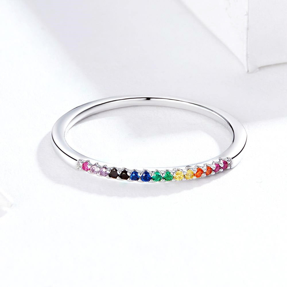 Sterling Silver Rainbow Hypoallergenic Ring