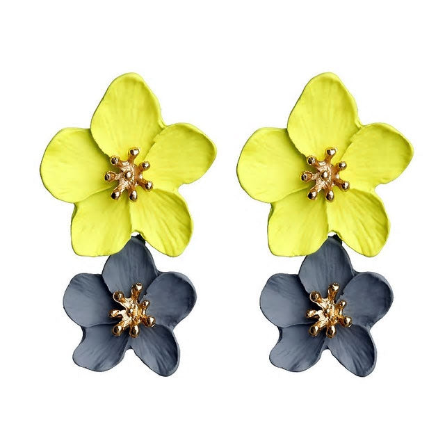 Big Double Flower Earrings