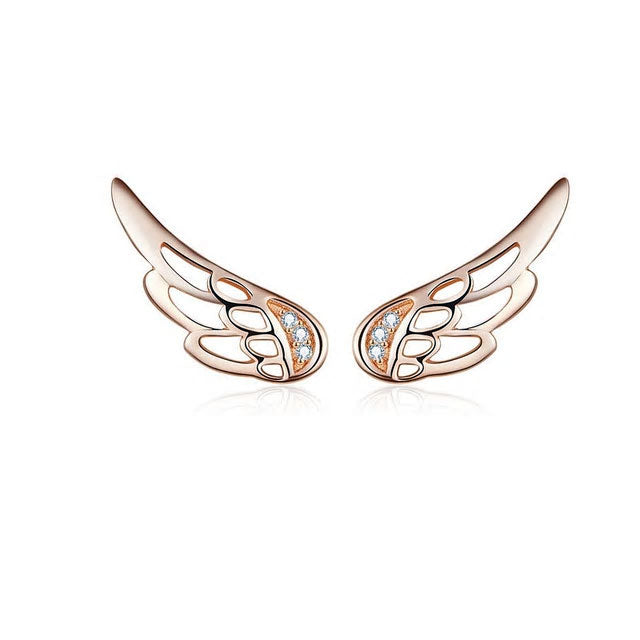 Sterling Silver Feather Wings Stud Hypoallergenic Earrings - Various