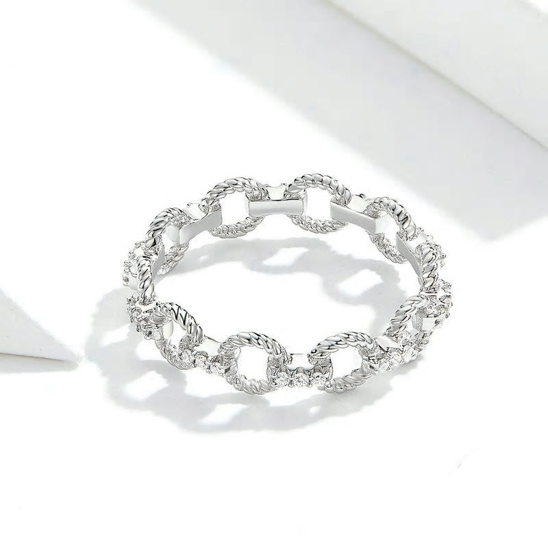 Sterling Silver Simple Chain Hypoallergenic Ring