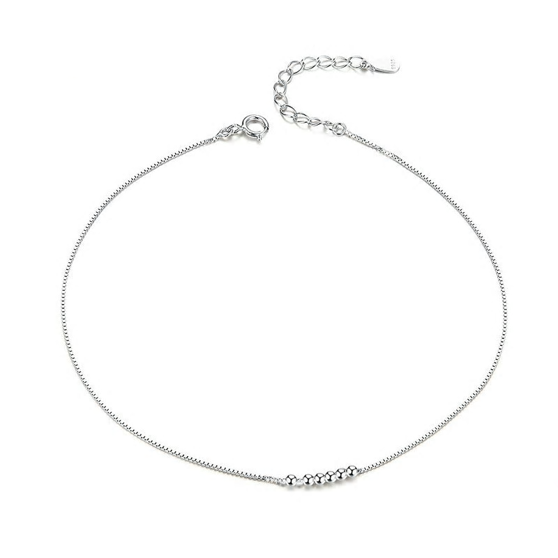 Sterling Silver Bead Cluster Hypoallergenic Anklet