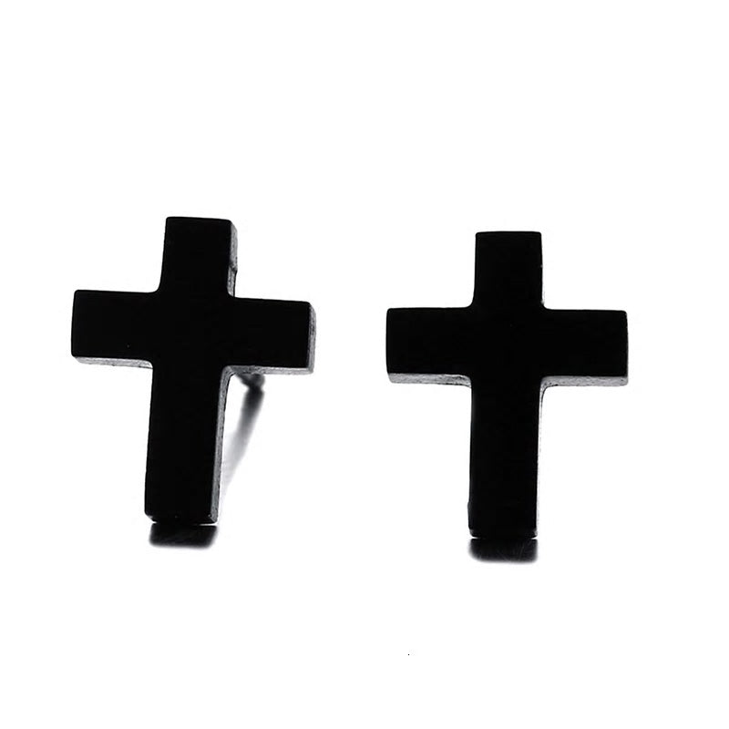 Stainless Steel Cross Stud Earrings