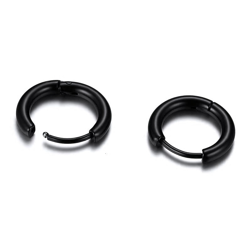 Stainless Steel Simple Round Huggie Earrings