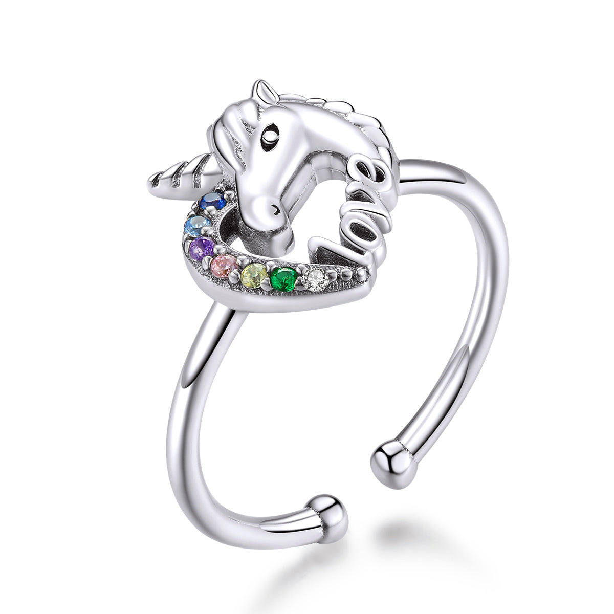 Sterling Silver Lucky Unicorn Adjustable Hypoallergenic Ring