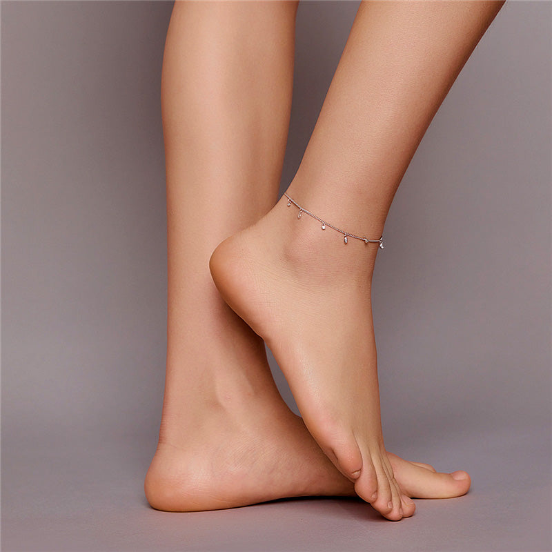 Sterling Silver Leaf Hypoallergenic Anklet