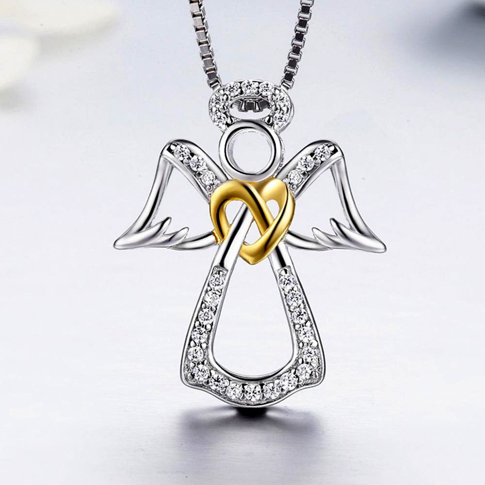 Sterling Silver Guardian Angel Hypoallergenic Necklace