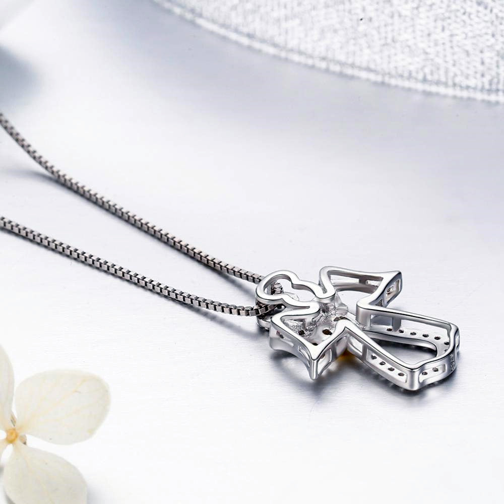 Sterling Silver Guardian Angel Hypoallergenic Necklace