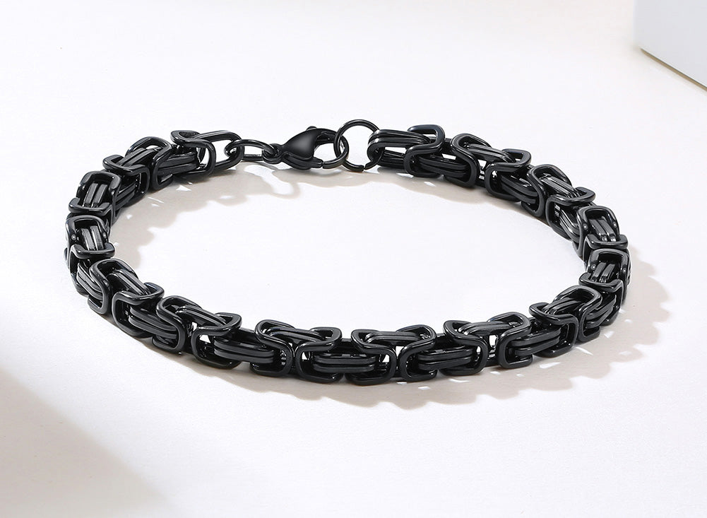 Stainless Steel Byzantine Link Chain Bracelet - Various