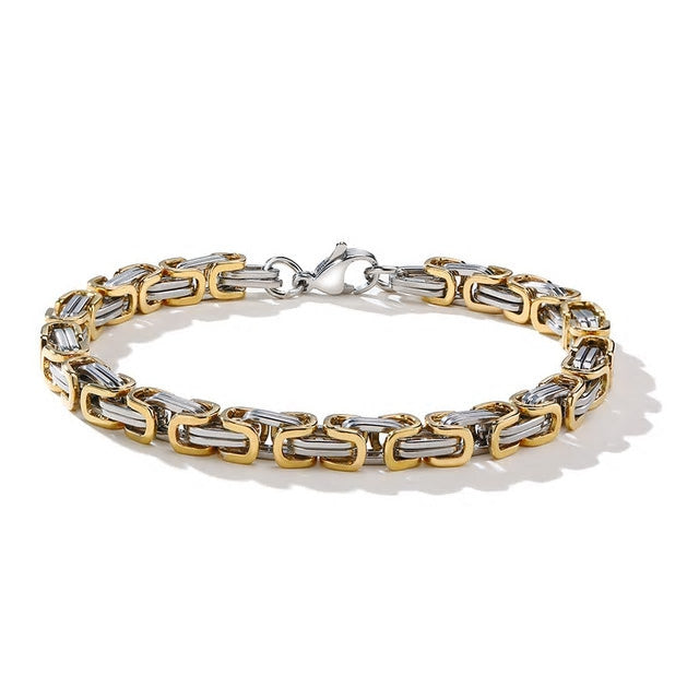 Stainless Steel Byzantine Link Chain Bracelet - Various