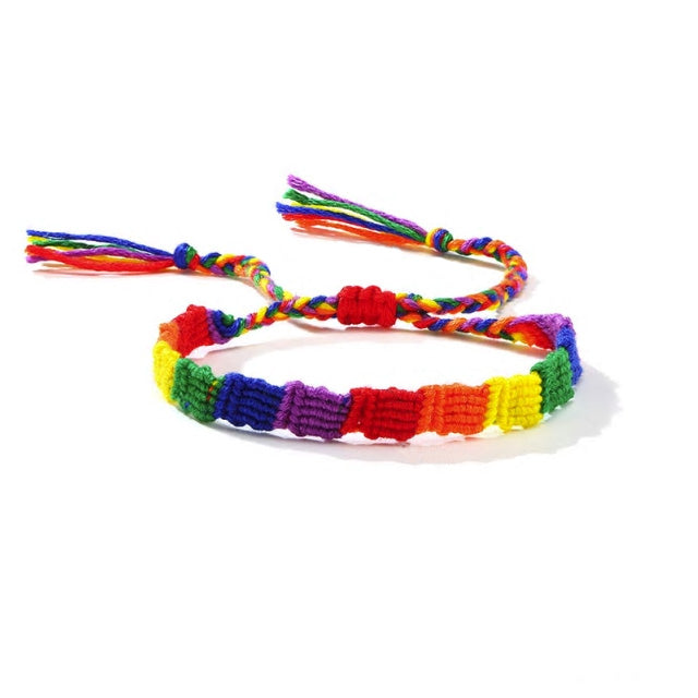 Handmade Beach Rainbow Braided Anklet or Bracelet - Various