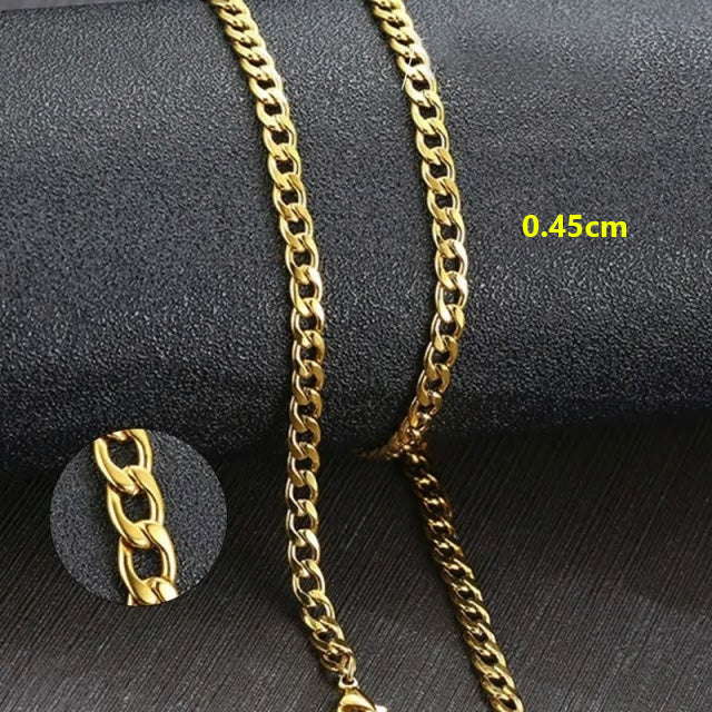 Stainless Steel Curb Chain Necklace - Various