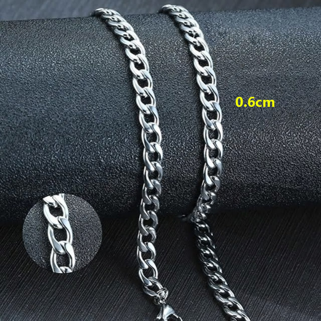 Stainless Steel Curb Chain Necklace - Various
