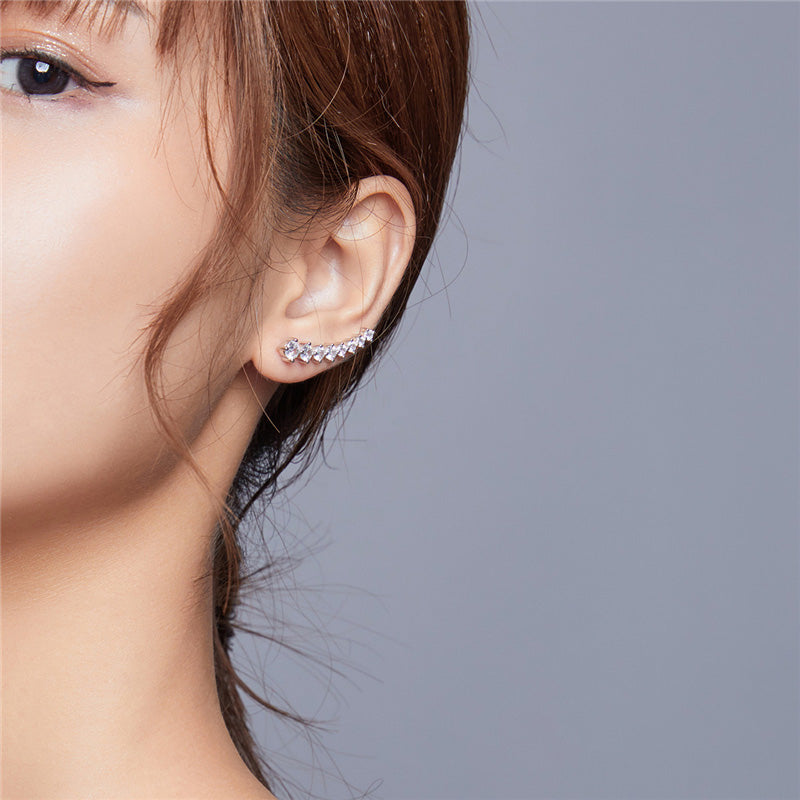 Sterling Silver Geometric Hook Hypoallergenic Earrings