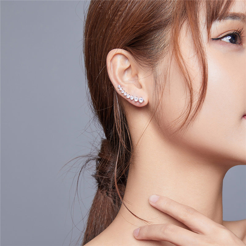 Sterling Silver Geometric Hook Hypoallergenic Earrings