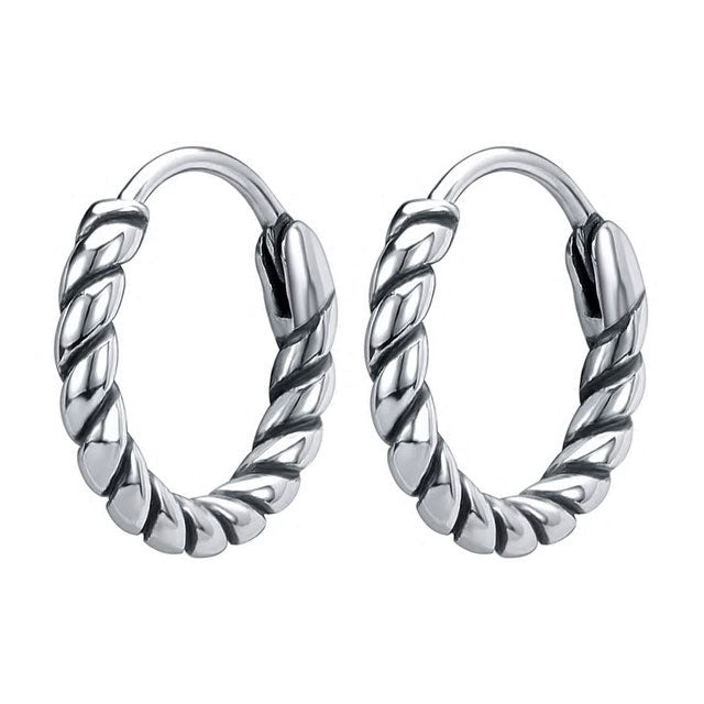 Stainless Steel Rope Huggie Earrings