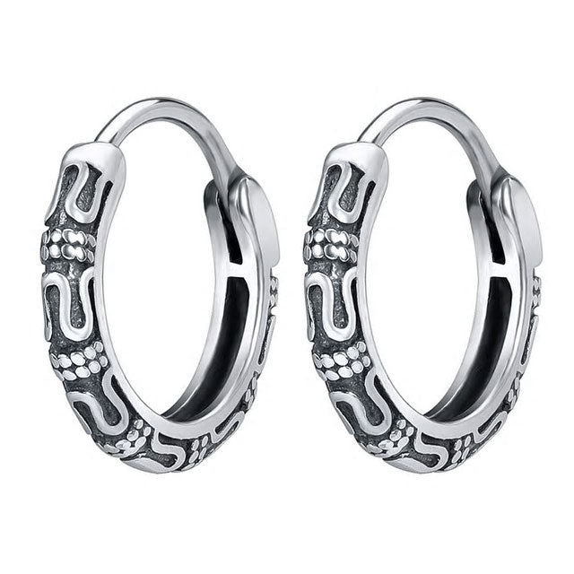 Stainless Steel Round Huggie Earrings