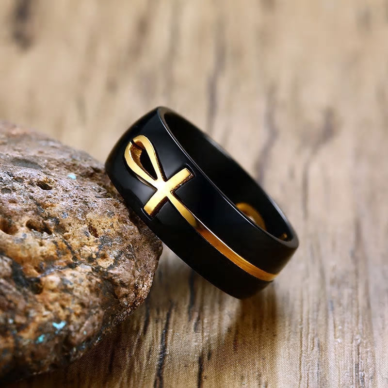 Stainless Steel Ankh (Key Of Life) Ring