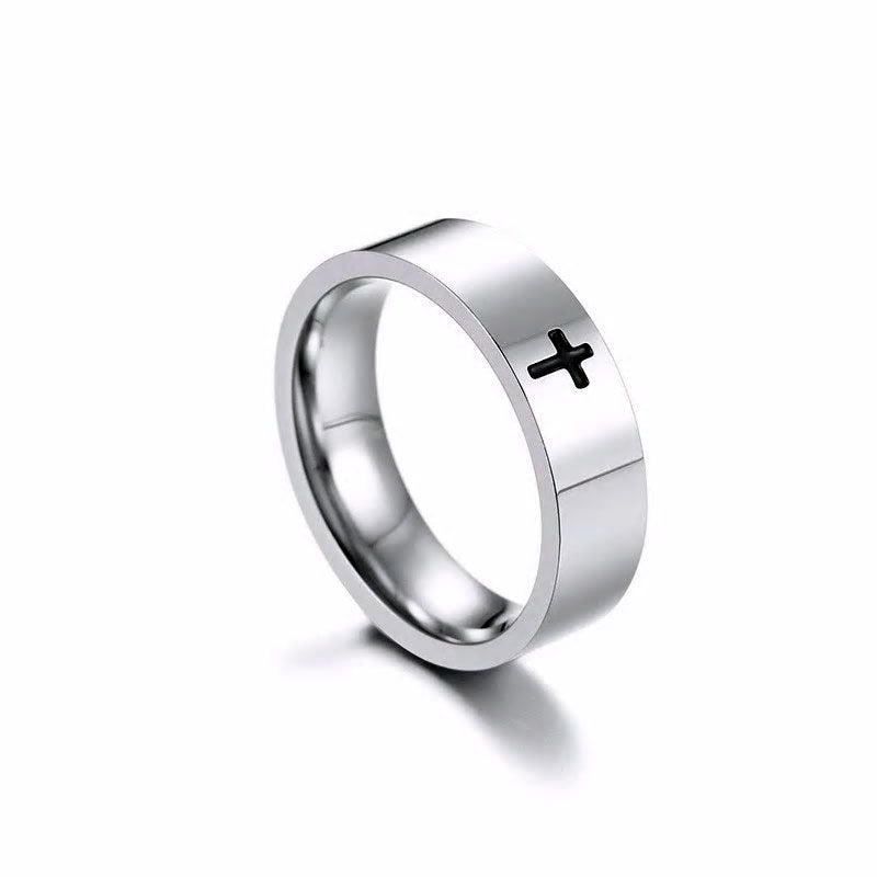 Stainless Steel Cross Ring